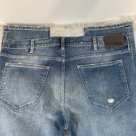 Express Rocco Slim Fit Skinny Leg Distressed Jeans - Picture 9 of 12